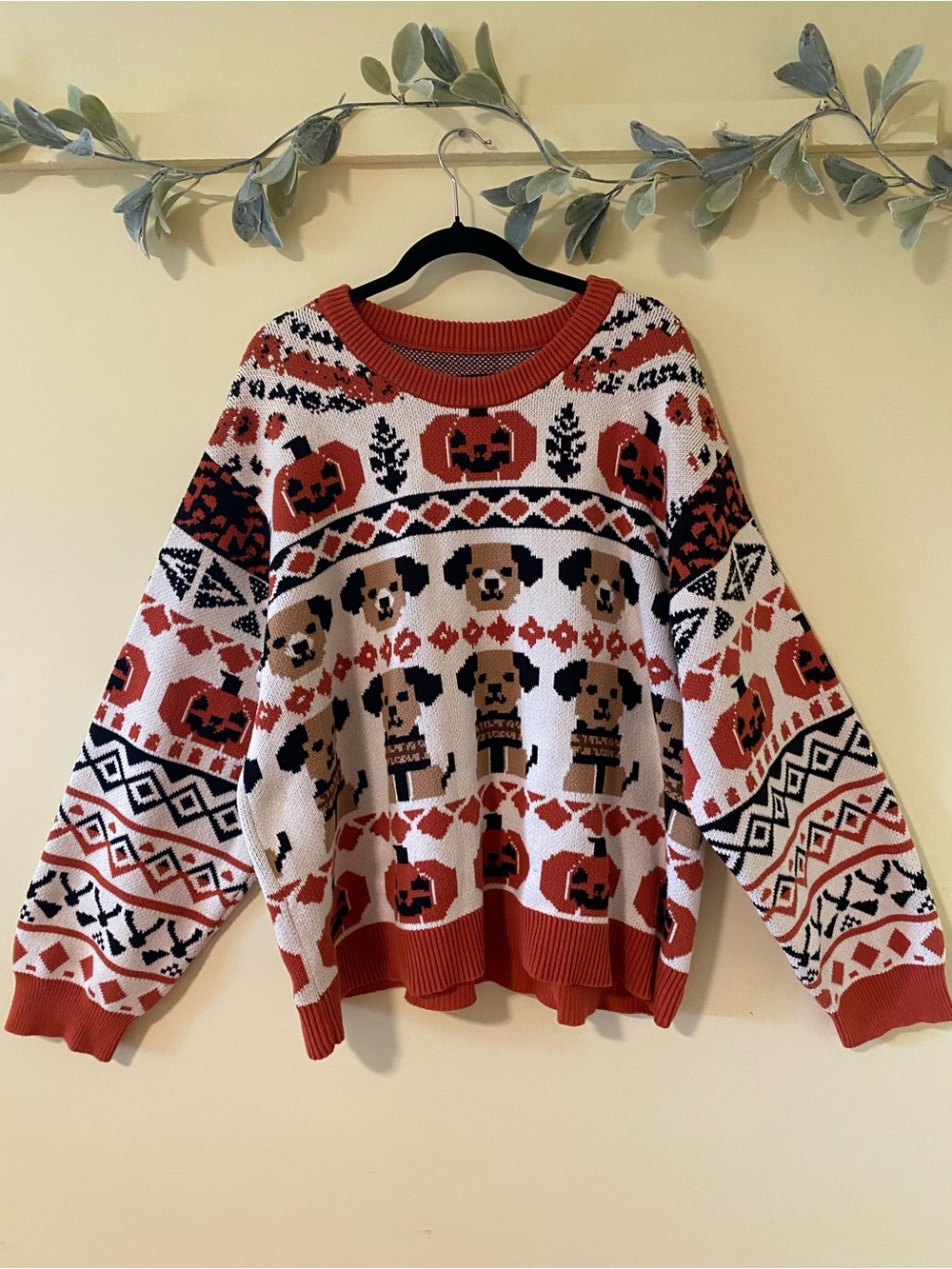 Shiny by Nature XXL Pumpkin Dog Halloween Sweater